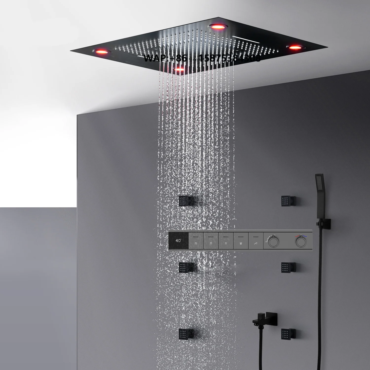 Wall Mounted Matte Black Thermostatic Shower Set 304 Stainless Steel Rainfall Head Brass Valve Digital Display Shower Apartment
Wall Mounted Matte Black Thermostatic Shower Set 304 Stainless Steel Rainfall Head Brass Valve Digital Display Shower Apartment