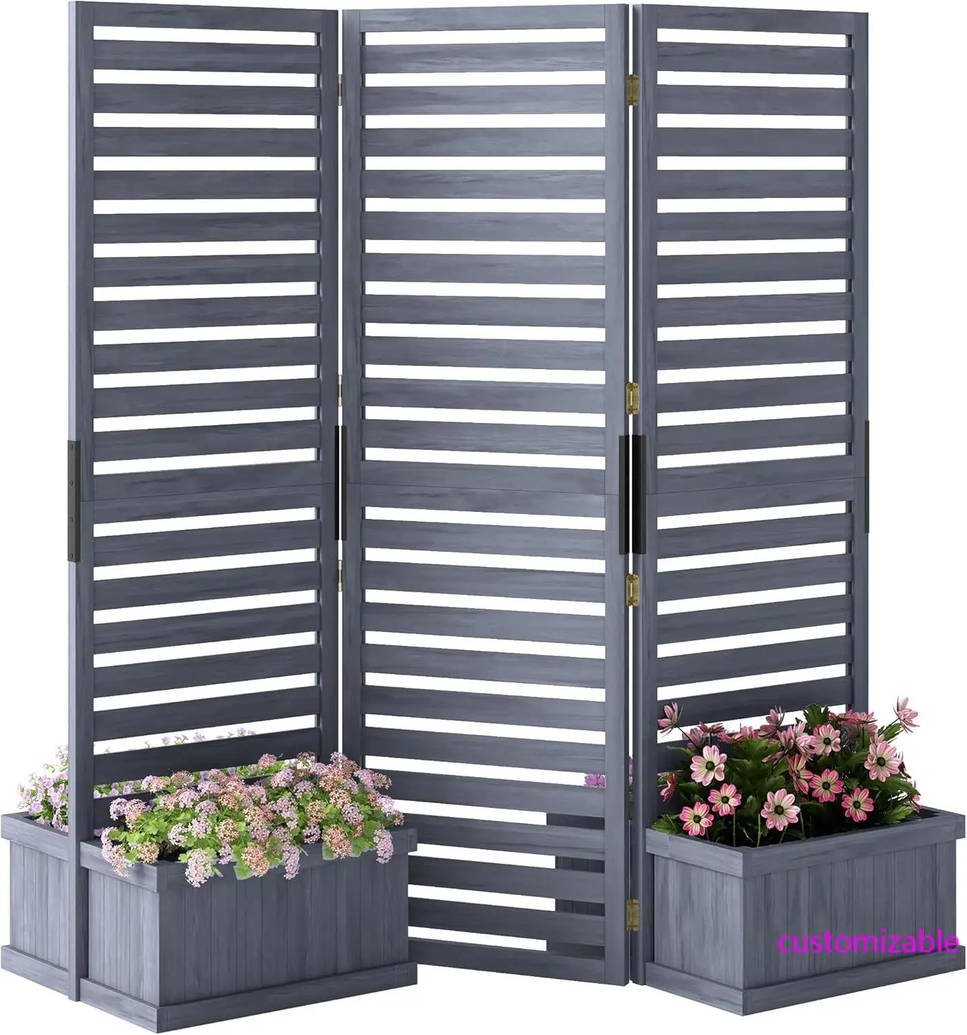 Freestanding Outdoor Privacy Screen, 4 Self-Draining Planters/Raised Garden Beds, 3 Hinged Panels for Hot Tub, Patio, Backyard
Freestanding Outdoor Privacy Screen, 4 Self-Draining Planters/Raised Garden Beds, 3 Hinged Panels for Hot Tub, Patio, Backyard