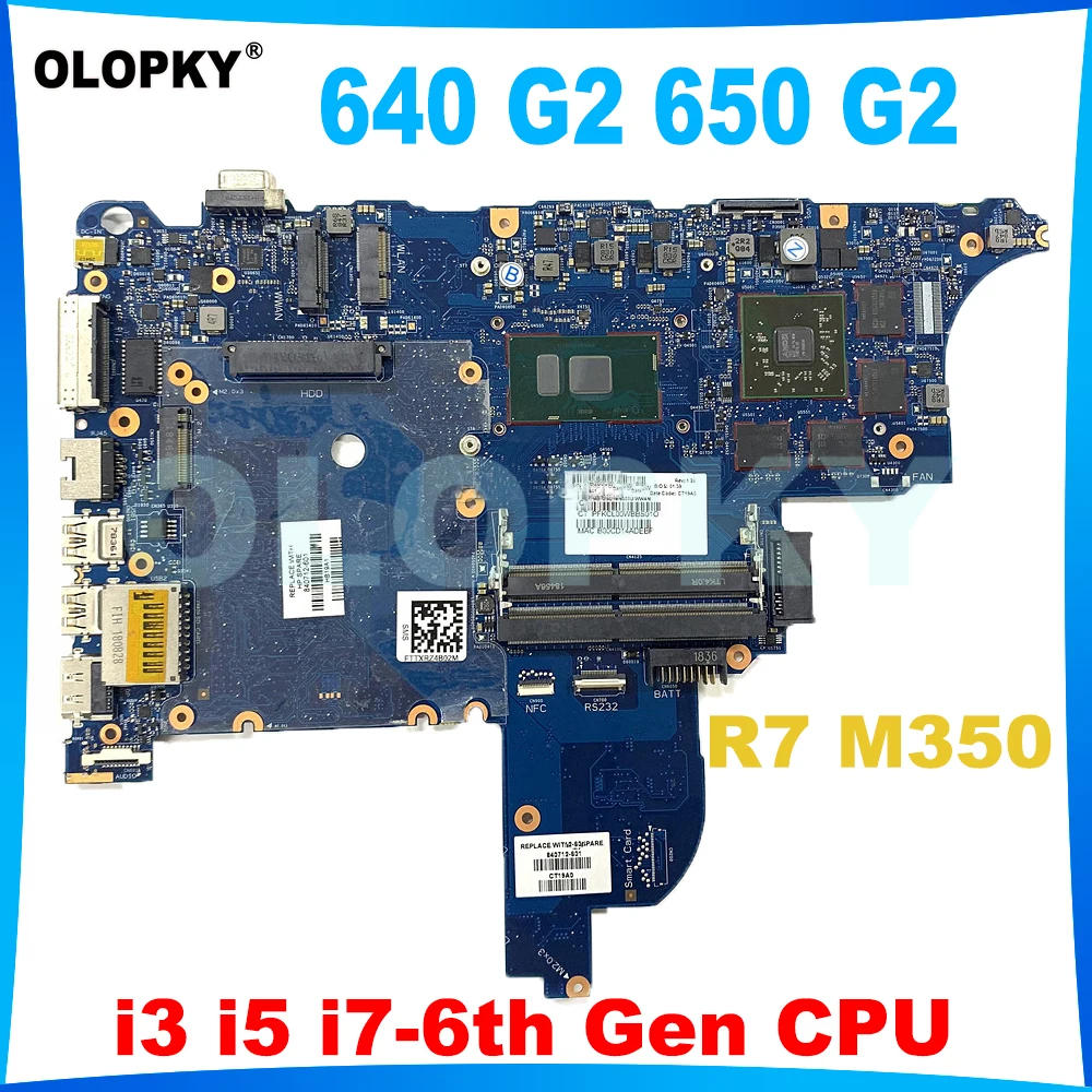 6050A2723701 Motherboard for HP 640 G2 650 G2 Laptop Motherboard i3 i5 i7-6th Gen CPU R7 M350 GPU 852724-501 840715-001
6050A2723701 Motherboard for HP 640 G2 650 G2 Laptop Motherboard i3 i5 i7-6th Gen CPU R7 M350 GPU 852724-501 840715-001