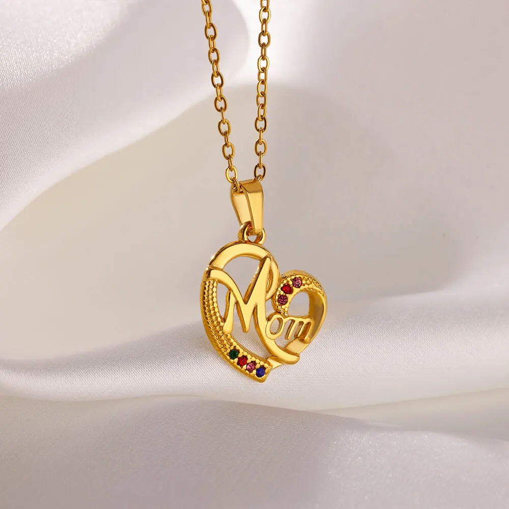 Mom Necklace Stainless Steel Heart Pendant Necklace For Women Mama Gold Color Chain Fashion Birthday Jewelry Mother's Day Gift
Mom Necklace Stainless Steel Heart Pendant Necklace For Women Mama Gold Color Chain Fashion Birthday Jewelry Mother's Day Gift