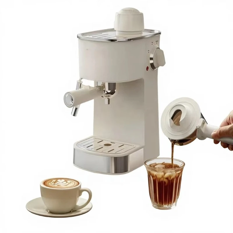 Household small espresso machine Semi-automatic high pressure coffee machine with steam bar milk frother
Household small espresso machine Semi-automatic high pressure coffee machine with steam bar milk frother
