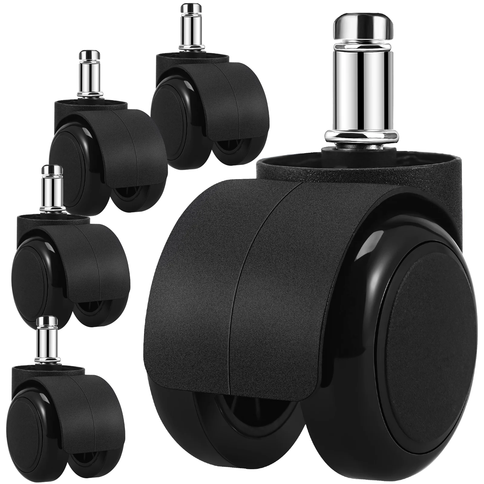 5 Pcs Heavy Duty Office Chair Caster Wheels for Furniture Silent Stool Desk Rolling Hardware Replacement Set Black
5 Pcs Heavy Duty Office Chair Caster Wheels for Furniture Silent Stool Desk Rolling Hardware Replacement Set Black