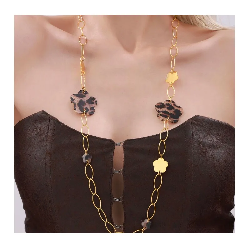 Seattle Stainless Steel Handmade Chain Snowflake Leopard Sweater Necklace Plated Real Gold Fashion Trend
Seattle Stainless Steel Handmade Chain Snowflake Leopard Sweater Necklace Plated Real Gold Fashion Trend