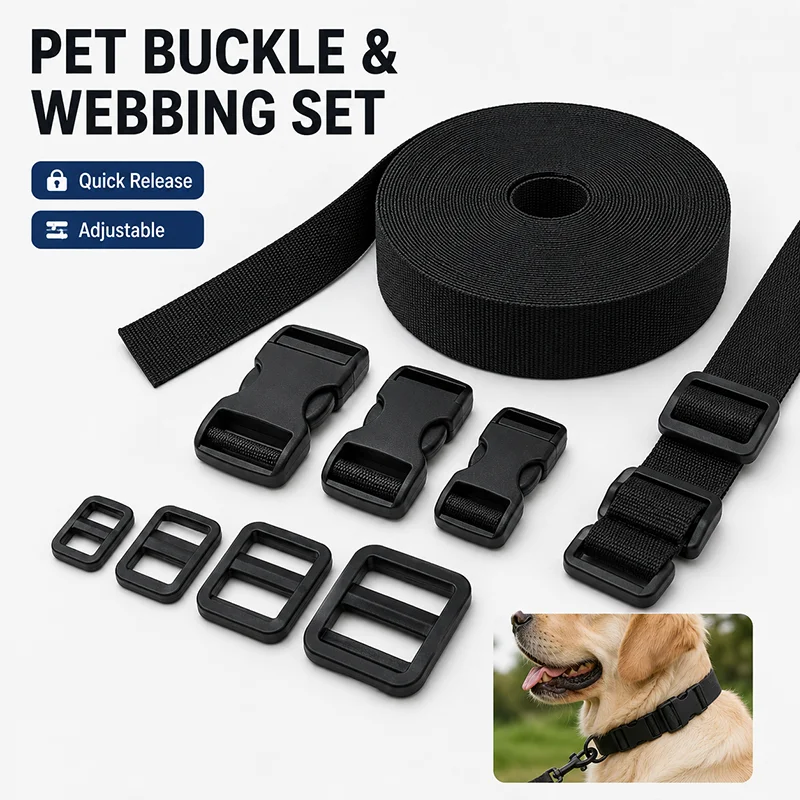 10Sets 20-50mm Black Nylon Webbing Buckle Set for Pet Collar Dog Harness Leash Strap Adjustable Side Release Tri Glide Clip Kit
10Sets 20-50mm Black Nylon Webbing Buckle Set for Pet Collar Dog Harness Leash Strap Adjustable Side Release Tri Glide Clip Kit