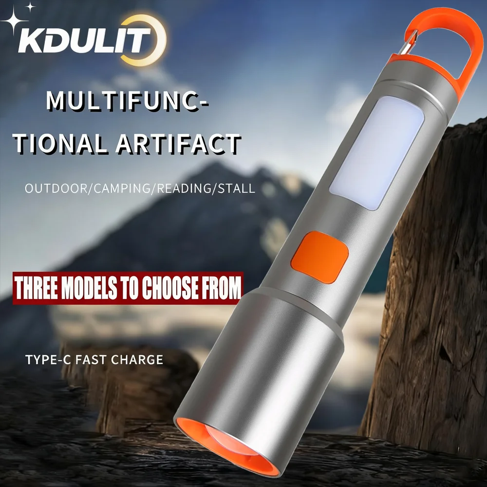 LED COB Super Bright Flashlight USB Rechargeable Torch 1-3 Optional Light Sources Outdoor Waterproof Emergency Light with Hook
LED COB Super Bright Flashlight USB Rechargeable Torch 1-3 Optional Light Sources Outdoor Waterproof Emergency Light with Hook