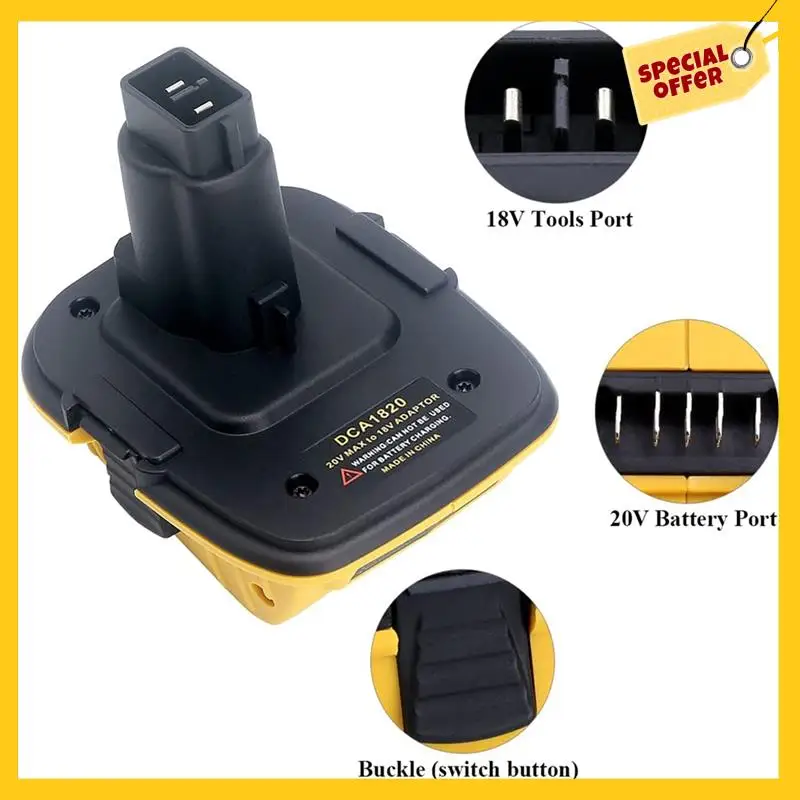 Замена адаптера батареи DCA1820 для литиевой батареи Dewalt DCB206 DC9098 DC9096 литий-никелевый адаптер питания
Замена адаптера батареи DCA1820 для литиевой батареи Dewalt DCB206 DC9098 DC9096 литий-никелевый адаптер питания