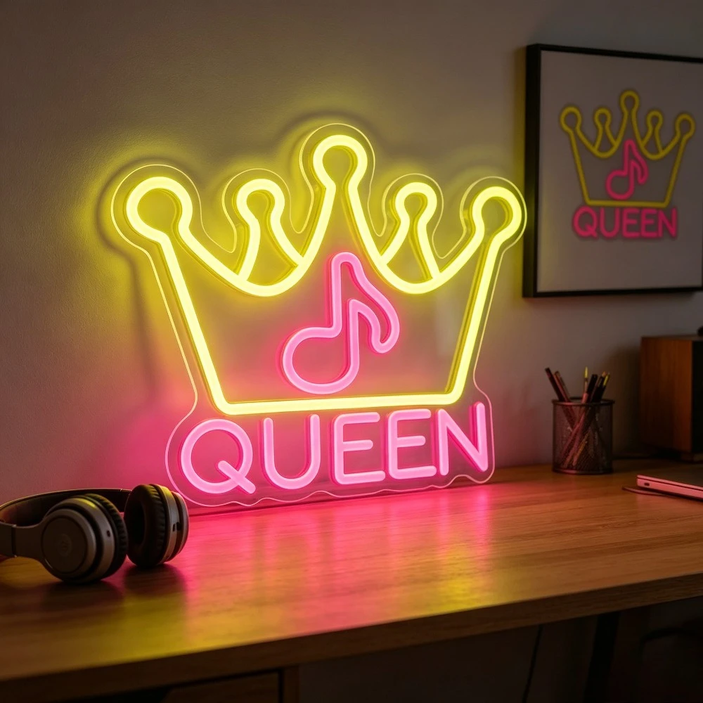Queen Crown Neon Sign LED Night Light USB RGB Desk Decoration Bedroom Music Lover Girl Room Wall Art Birthday Gift
Queen Crown Neon Sign LED Night Light USB RGB Desk Decoration Bedroom Music Lover Girl Room Wall Art Birthday Gift