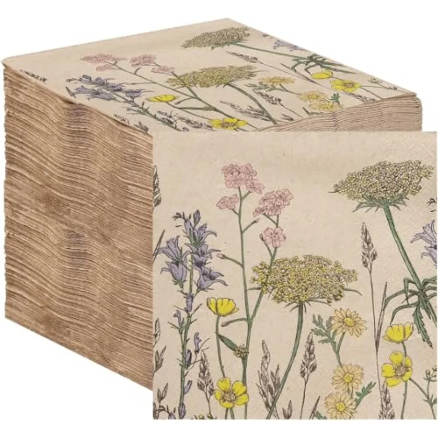 Table Kind 100 x Soft Recycled Floral Napkins Wildflower Soft Paper Napkins Pretty Wild Flower Serviettes for Spring Eco Friend
Table Kind 100 x Soft Recycled Floral Napkins Wildflower Soft Paper Napkins Pretty Wild Flower Serviettes for Spring Eco Friend
