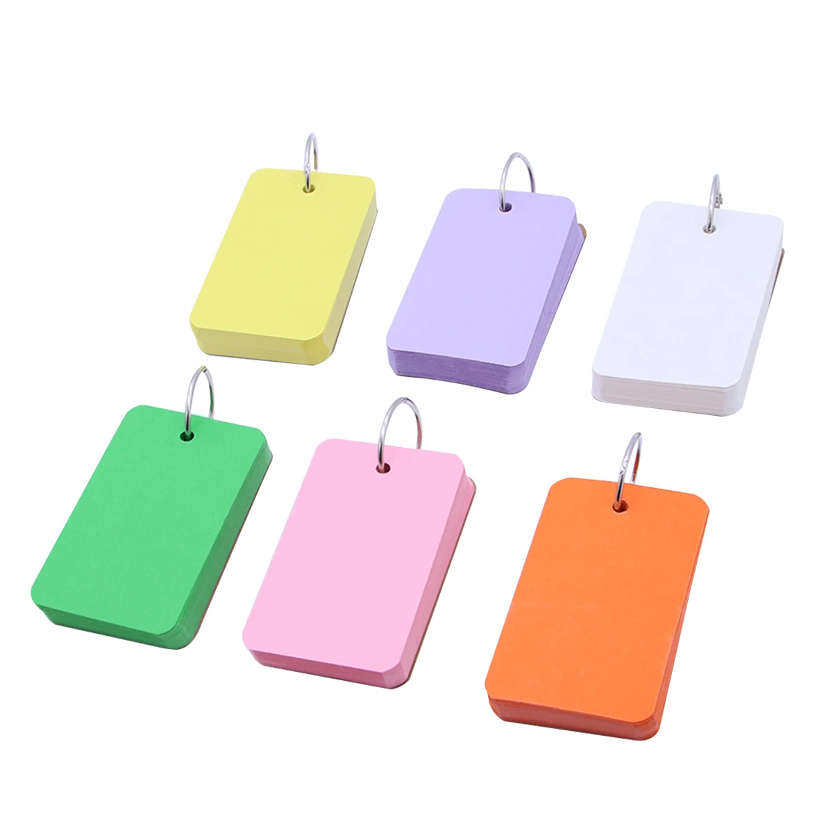 6pcs Blank Colorful Notebooks Portable Flash Cards Study Aids Binder Ring Design Refillable DIY Word Cards Notepads
6pcs Blank Colorful Notebooks Portable Flash Cards Study Aids Binder Ring Design Refillable DIY Word Cards Notepads