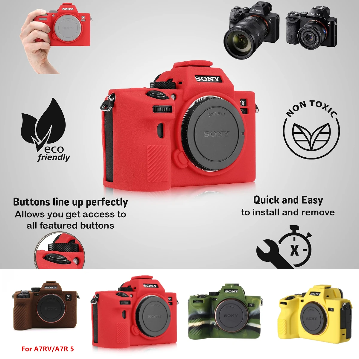 Ultra-Thin Silicone Protector For Sony A7 III A7RIII A7M3 A7R3 A9 Camera Lightweight Bag
Ultra-Thin Silicone Protector For Sony A7 III A7RIII A7M3 A7R3 A9 Camera Lightweight Bag