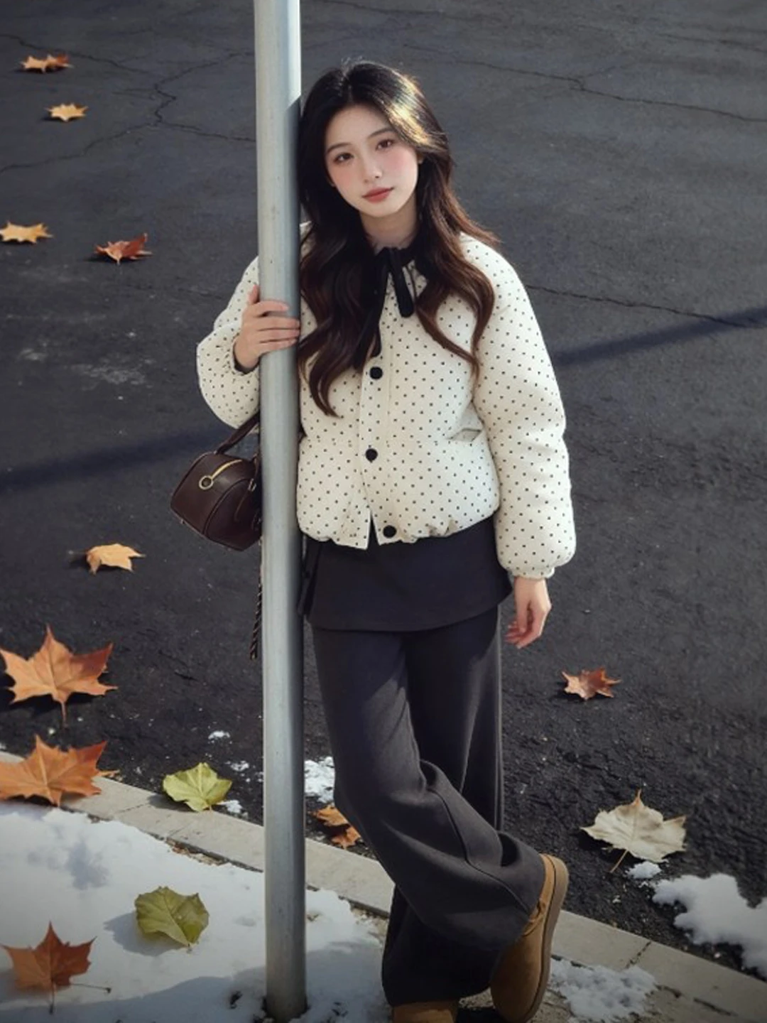 Korean Sle ort Cotton Jaet Polka Dot Print Faionable Winter Outerwear Women's Premium Feeling Commute Wear
Korean Sle ort Cotton Jaet Polka Dot Print Faionable Winter Outerwear Women's Premium Feeling Commute Wear