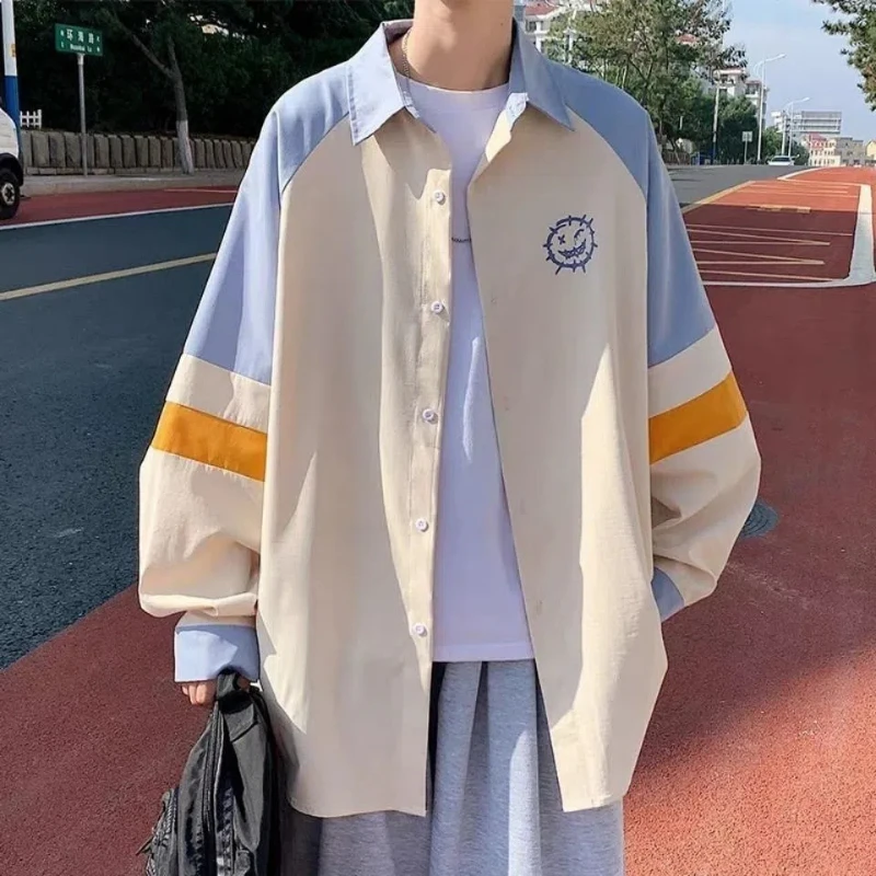 Spring Autumn New Fashion Turn-down Collar Long Sleeve Color Blocking Blouse Casual Pocket Button Korean Trend All-match Shirts
Spring Autumn New Fashion Turn-down Collar Long Sleeve Color Blocking Blouse Casual Pocket Button Korean Trend All-match Shirts