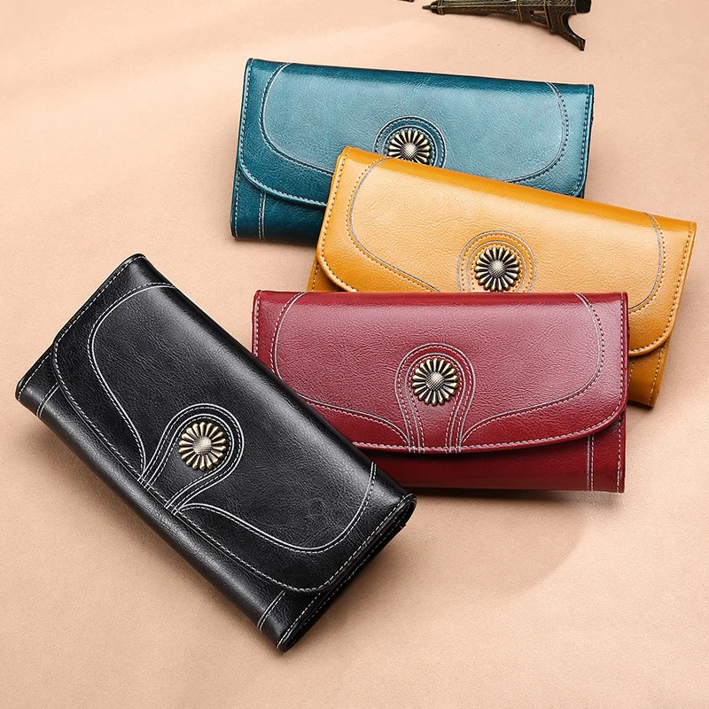 New Women's Wallet Long Genuine Leather Multifunctional Retro Korean Version High Capacity Phone Wrap Clip
New Women's Wallet Long Genuine Leather Multifunctional Retro Korean Version High Capacity Phone Wrap Clip
