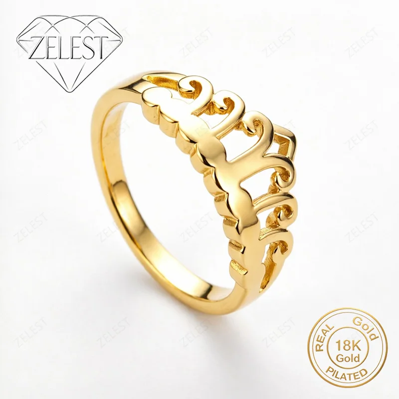 925 Silver 18K Gold Plated Luxury Crown Ring Women's Fashion Party Favor Accessories Jewelry
925 Silver 18K Gold Plated Luxury Crown Ring Women's Fashion Party Favor Accessories Jewelry