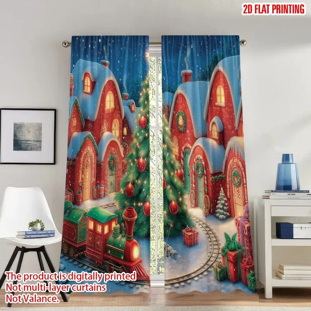 2pcs 2D flat printing Happy Christmas fashion curtains Christmas Village Train Scene Digital Printed Polyester Drapes Festive
2pcs 2D flat printing Happy Christmas fashion curtains Christmas Village Train Scene Digital Printed Polyester Drapes Festive