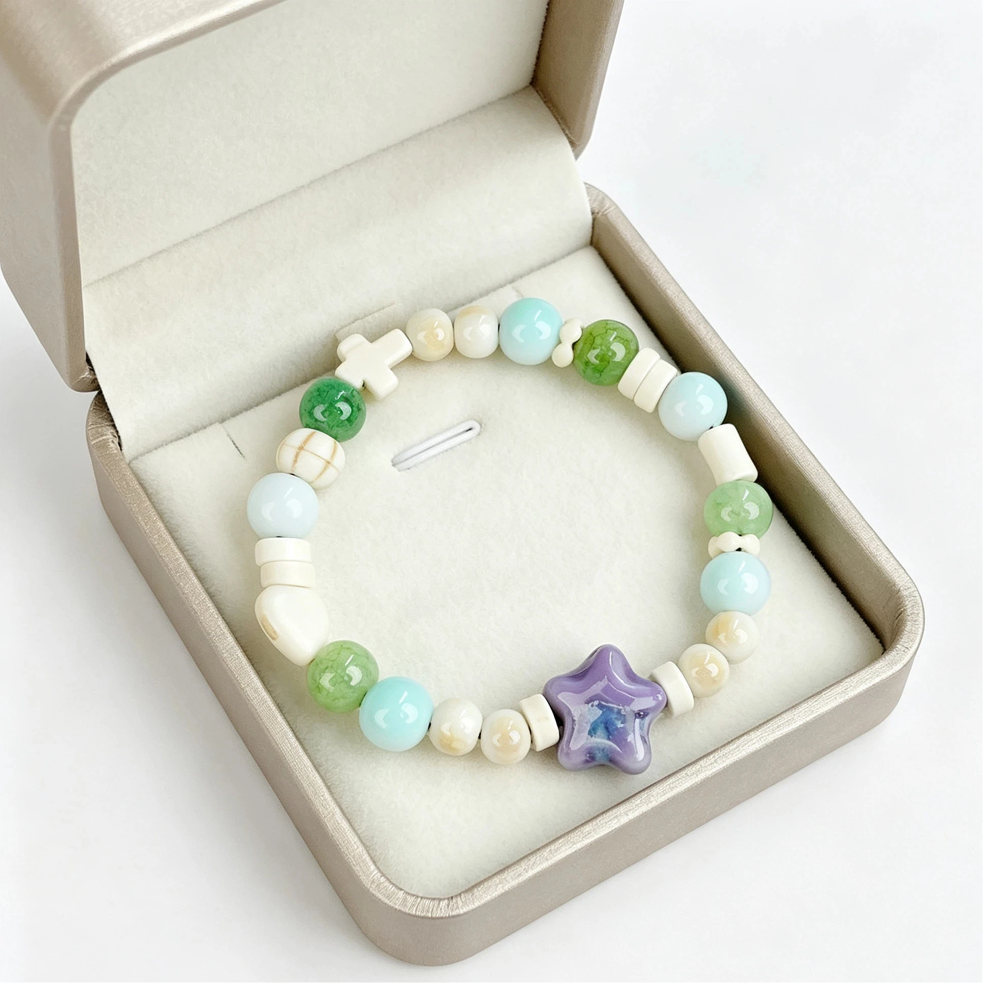 Handcrafted Ceramic Bead Bracelet, Bohemian Adjustable Jewelry with Purple Starfish, Ideal for Beach and Vacation Vibes
Handcrafted Ceramic Bead Bracelet, Bohemian Adjustable Jewelry with Purple Starfish, Ideal for Beach and Vacation Vibes