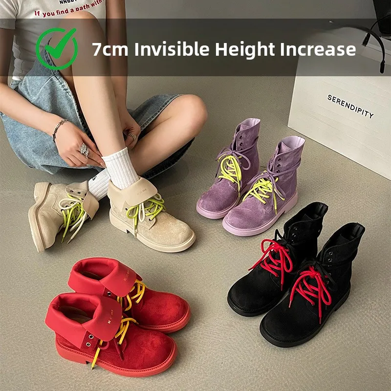 Women's Boots 7cm High Thick Bottom Inner Heightening Leather Thin Style British Style Short Boots Spring Autumn
Women's Boots 7cm High Thick Bottom Inner Heightening Leather Thin Style British Style Short Boots Spring Autumn