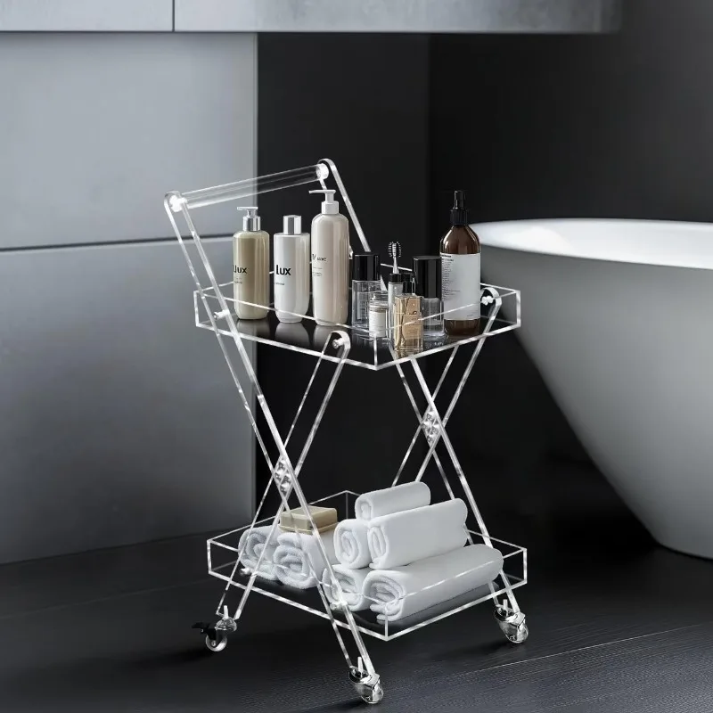 2-Tier Acrylic Storage Rolling Cart,Clear Bathroom Cart Organizer,Two Tiered Craft Carts with Wheels and Handle for Laundry Bath
2-Tier Acrylic Storage Rolling Cart,Clear Bathroom Cart Organizer,Two Tiered Craft Carts with Wheels and Handle for Laundry Bath