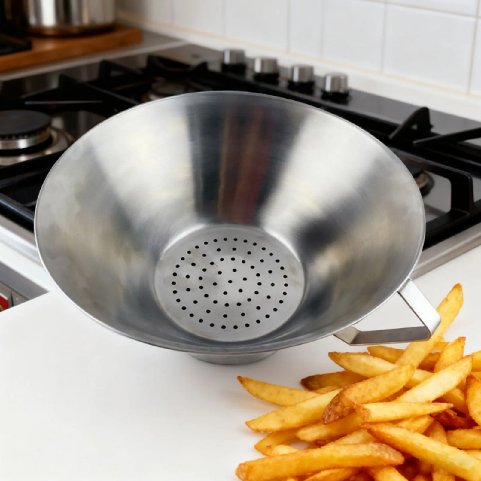 French Fries Oil Strainer 304 Stainless Steel Grease Funnel Food Draining Bowl with Oil Catcher for Home Kitchen Commercial
French Fries Oil Strainer 304 Stainless Steel Grease Funnel Food Draining Bowl with Oil Catcher for Home Kitchen Commercial