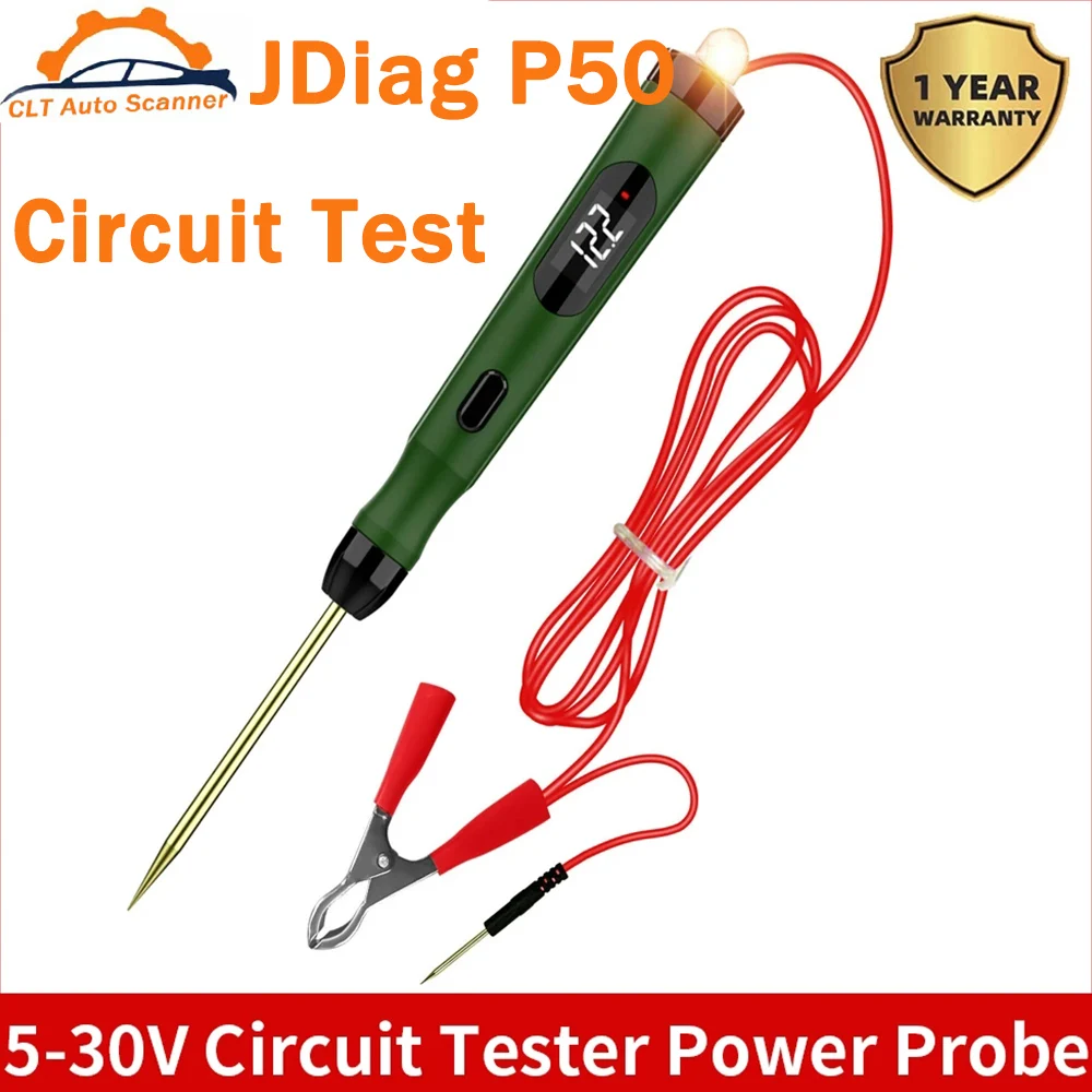 JDiag P50 Topdiag P50 Car Electrical Circuit Tester Power Probe 5V-30V Digital Display Lamp Voltageest Pen Automotive Repair Too
JDiag P50 Topdiag P50 Car Electrical Circuit Tester Power Probe 5V-30V Digital Display Lamp Voltageest Pen Automotive Repair Too
