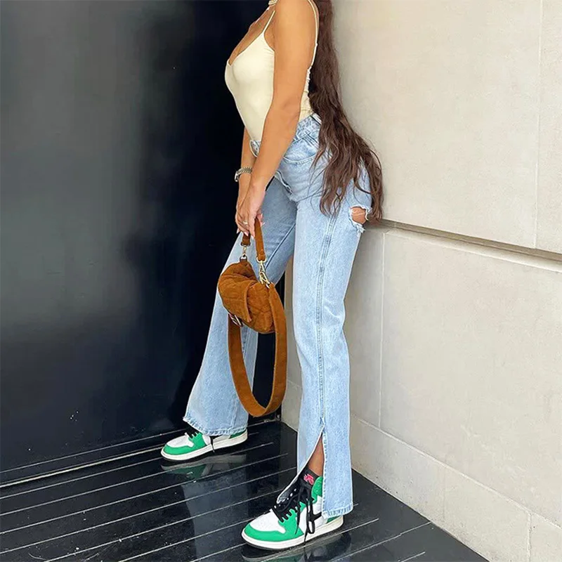 2025 New Women's High Waist Elastic Jeans with Perforated Foot Openings Fashionable and Versatile Denim Pants
2025 New Women's High Waist Elastic Jeans with Perforated Foot Openings Fashionable and Versatile Denim Pants
