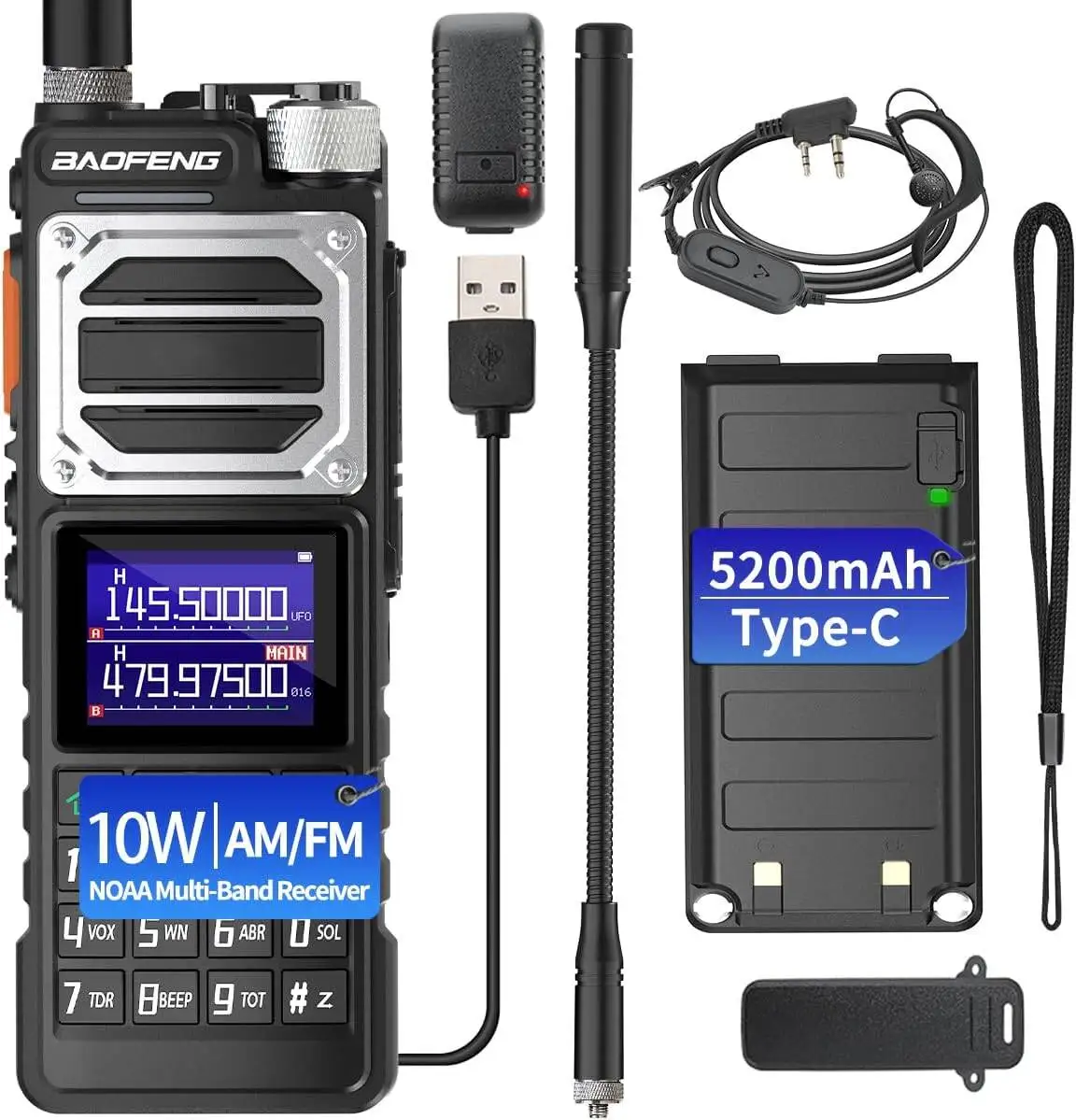 Портативная радиостанция BAOFENG UV-25 Air Band, многодиапазонное Беспроводное зарядное устройство с частотой Type-C, большой радиус действия, мощная двухсторонняя рация NOAA
Портативная радиостанция BAOFENG UV-25 Air Band, многодиапазонное Беспроводное зарядное устройство с частотой Type-C, большой радиус действия, мощная двухсторонняя рация NOAA
