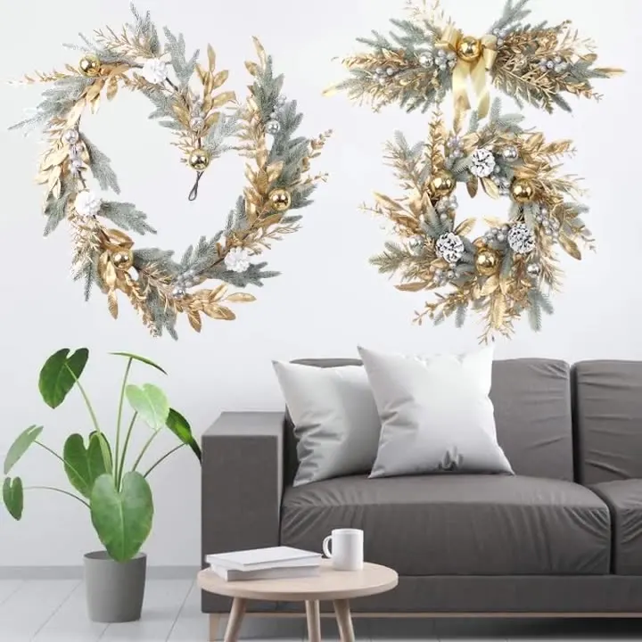 Artificial Christmas Wreath Branch Rattan Golden Wreath For Front Door Hanging Wall Indoors Outdoors Ornament Christmas Decor
Artificial Christmas Wreath Branch Rattan Golden Wreath For Front Door Hanging Wall Indoors Outdoors Ornament Christmas Decor