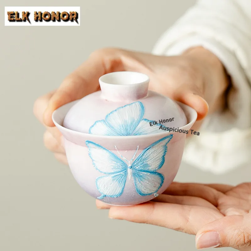90ml Hand-painted Mist Blue Butterfly Gaiwan Luxury Tea Tureen Tea Bowl With Lid Kit Tea Maker Cover Bowl Tea Service Collection
90ml Hand-painted Mist Blue Butterfly Gaiwan Luxury Tea Tureen Tea Bowl With Lid Kit Tea Maker Cover Bowl Tea Service Collection