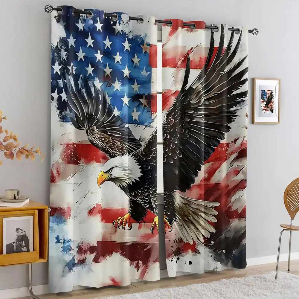 2Pc Majestic Bald Eagle Print Curtains American Flag Style Light Blocking Curtains Patriotic Decor Curtains for Living Room Bedr
2Pc Majestic Bald Eagle Print Curtains American Flag Style Light Blocking Curtains Patriotic Decor Curtains for Living Room Bedr