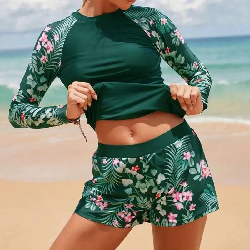 New Swimsuit Women's Long-Sleeved Digital Printing Conservative Women's Split Bikini Swimsuit
New Swimsuit Women's Long-Sleeved Digital Printing Conservative Women's Split Bikini Swimsuit