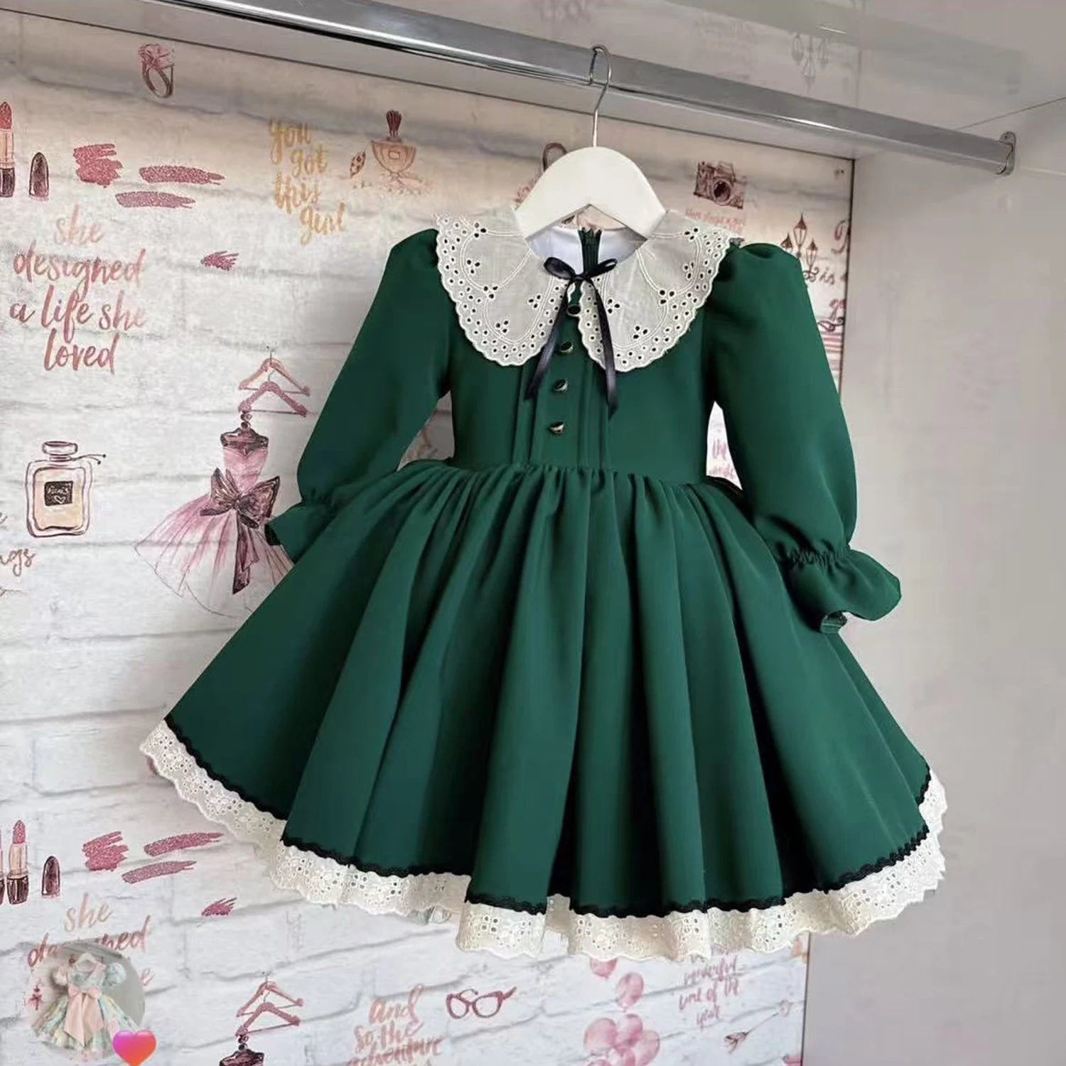 0-12Y Baby Girl Autumn Green Vintage Princess Dress for Birthday Photography Holiday Eid Christmas C339
0-12Y Baby Girl Autumn Green Vintage Princess Dress for Birthday Photography Holiday Eid Christmas C339