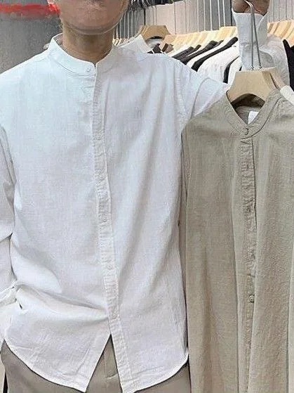 Folded Fabric Long Sleeve Men's Shirt Stand Collar Spring Summer New Style Cotton Linen Casual Comfortable Breathable Outfit
Folded Fabric Long Sleeve Men's Shirt Stand Collar Spring Summer New Style Cotton Linen Casual Comfortable Breathable Outfit