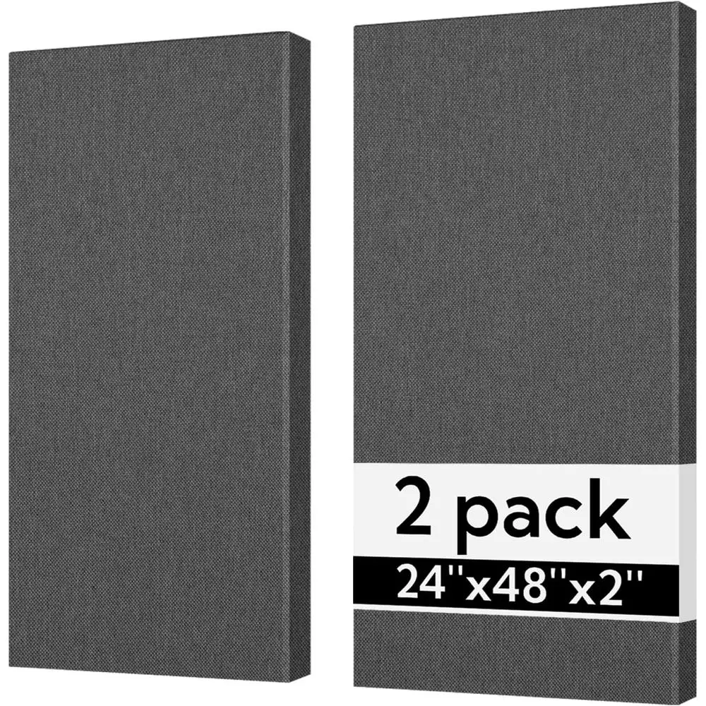 Sound Absorbing Acoustic Wall Panels 2 Pack, 2'' 24''x48'' Fiberglass Sound Dampening Panels, Large Fabric Wrapped Sound Proof P
Sound Absorbing Acoustic Wall Panels 2 Pack, 2'' 24''x48'' Fiberglass Sound Dampening Panels, Large Fabric Wrapped Sound Proof P