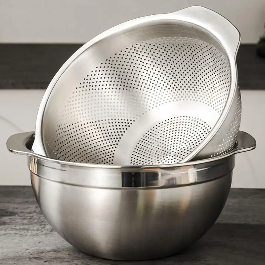 8 Stainless Steel Microwell Colander, 5QT Large Capacity with Handle Kitchen Food Strainer5QTColander5QT Mixing bowl
8 Stainless Steel Microwell Colander, 5QT Large Capacity with Handle Kitchen Food Strainer5QTColander5QT Mixing bowl