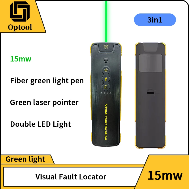 Волоконно-оптический зеленый лазерный свет, лазерные тестеры, 15 МВт, визуальный локатор неисправностей, тестер оптоволоконного кабеля VFL
Волоконно-оптический зеленый лазерный свет, лазерные тестеры, 15 МВт, визуальный локатор неисправностей, тестер оптоволоконного кабеля VFL