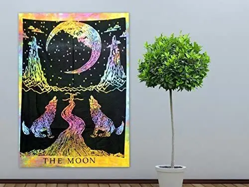 Настенный гобелен «Радужный волк, кричащий над луной», декор в стиле бохо
Настенный гобелен «Радужный волк, кричащий над луной», декор в стиле бохо