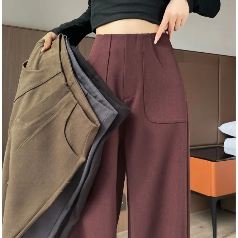 2025 New Spring Summer White Pockets Wide Leg Pants for Women Elegant Solid Office Lady Korean Women's Casual Loose Pants Female
2025 New Spring Summer White Pockets Wide Leg Pants for Women Elegant Solid Office Lady Korean Women's Casual Loose Pants Female