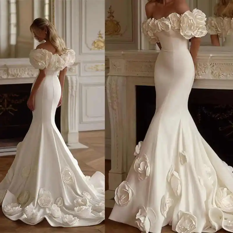 Элегантное платье русалки, свадебные платья, 3D аппликации, свадебные платья, атласные без бретелек, большой размер, Vestidos De Novia, цвет индивидуального размера
Элегантное платье русалки, свадебные платья, 3D аппликации, свадебные платья, атласные без бретелек, большой размер, Vestidos De Novia, цвет индивидуального размера