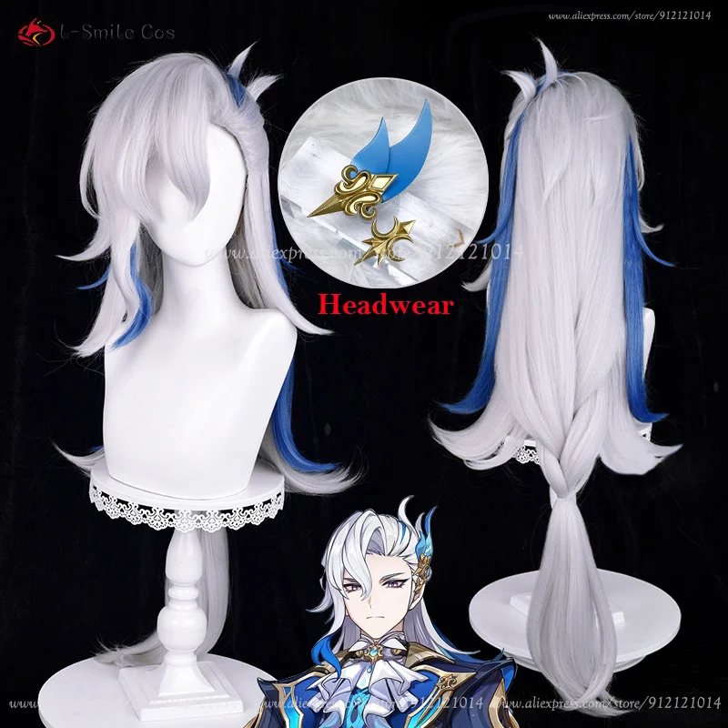 Fontaine Cosplay Neuvillette Cosplay Wig Long Silver White Blue Wig Heat Resistant Synthetic Anime Wigs + Wig Cap
Fontaine Cosplay Neuvillette Cosplay Wig Long Silver White Blue Wig Heat Resistant Synthetic Anime Wigs + Wig Cap