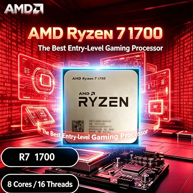 AMD Ryzen 7 1700 R7 1700 3.0 GHz Eight-Core Sixteen-Thread CPU Processor 65W YD1700BBM88AE Socket AM4 Without Package
AMD Ryzen 7 1700 R7 1700 3.0 GHz Eight-Core Sixteen-Thread CPU Processor 65W YD1700BBM88AE Socket AM4 Without Package