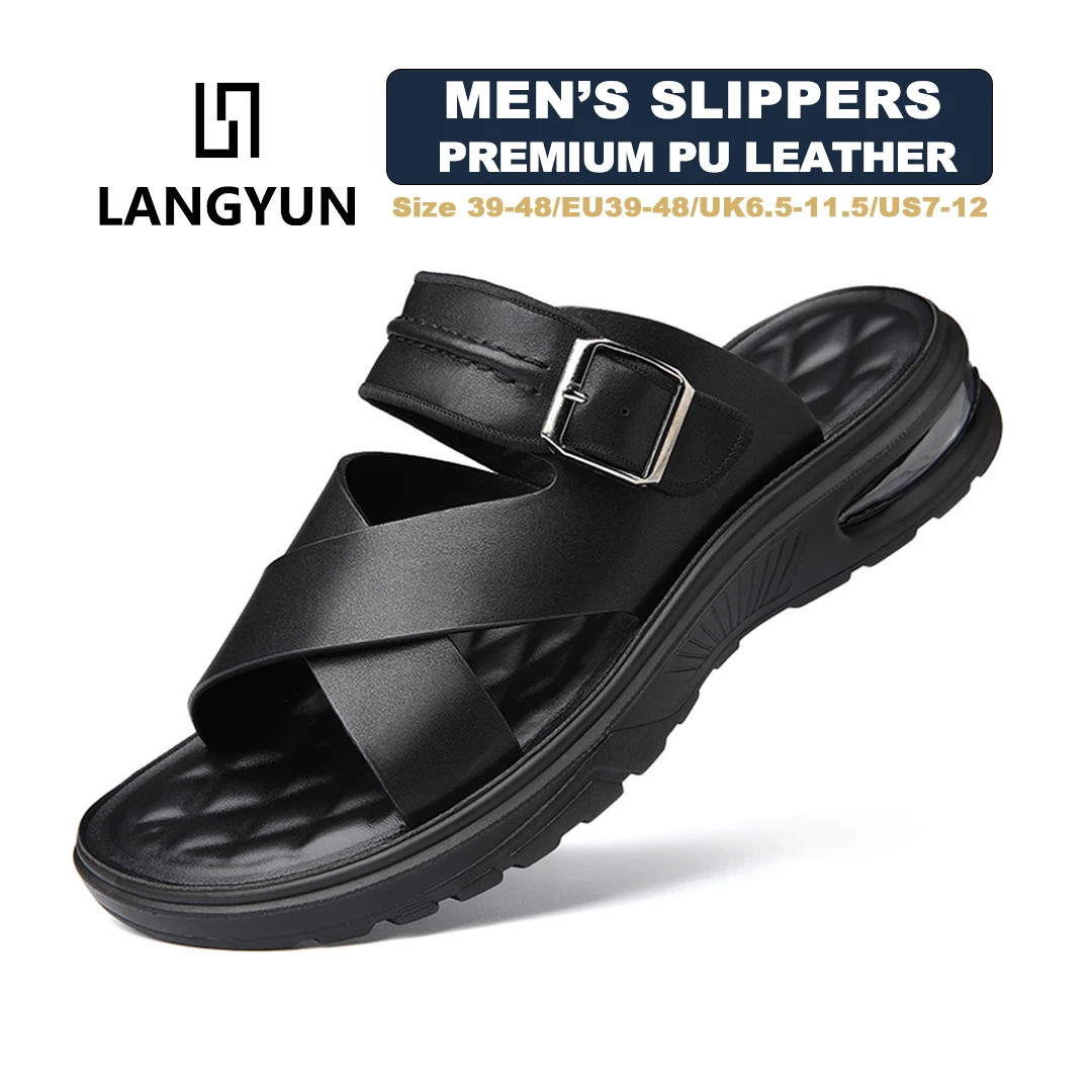 LANGYUN Men Cross Strap Leather Slide Sandals Size 46 47 48 Air Cushion Sole Outdoor Casual Beach Shoes
LANGYUN Men Cross Strap Leather Slide Sandals Size 46 47 48 Air Cushion Sole Outdoor Casual Beach Shoes
