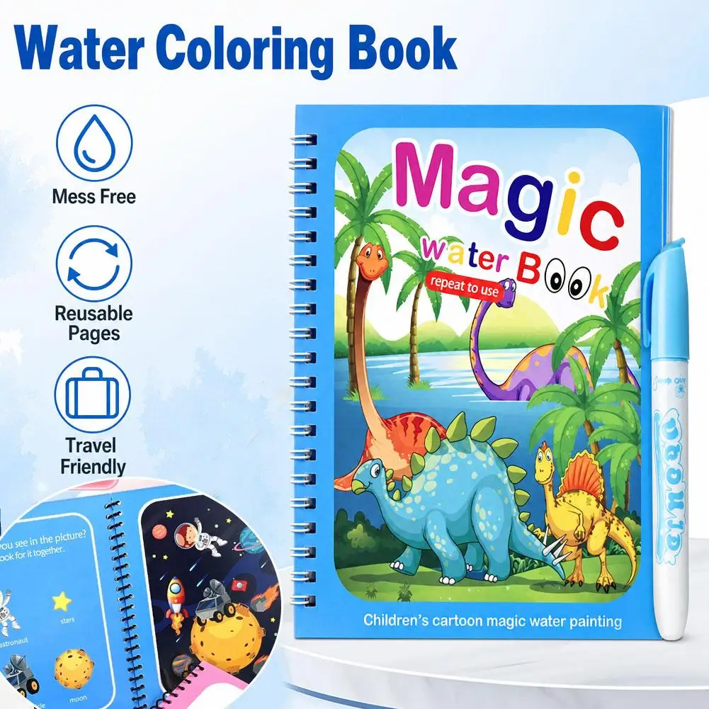 1pc Reusable Water Drawing Book Magic Painting Pad Mess-Free with Refillable Water Pen Educational Toy
1pc Reusable Water Drawing Book Magic Painting Pad Mess-Free with Refillable Water Pen Educational Toy
