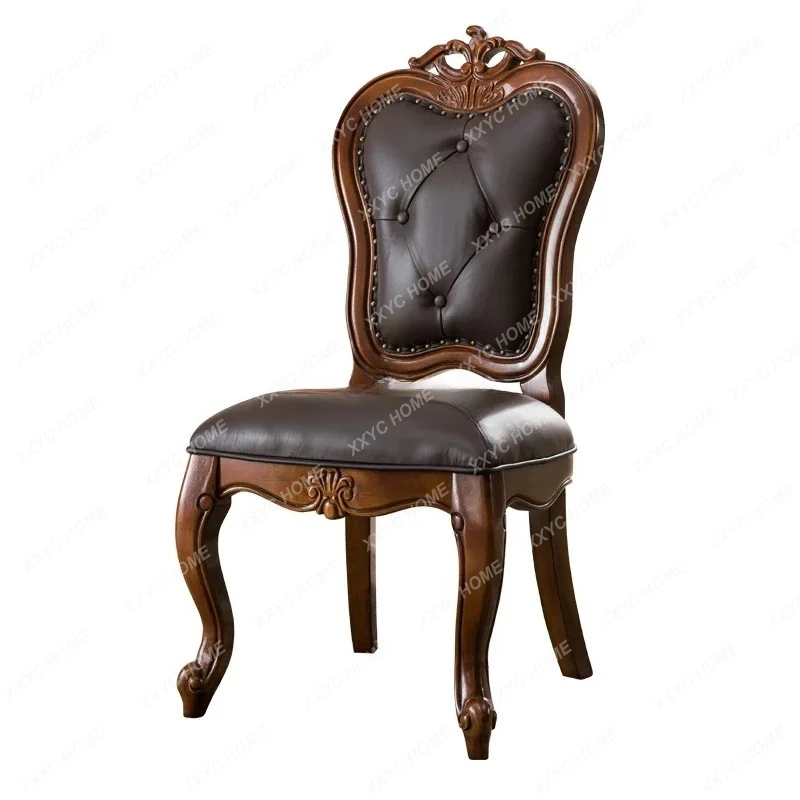 Style Solid Wood Dining Room Leather Armchair Study Room Style casual Cowhide Backrest Chair
Style Solid Wood Dining Room Leather Armchair Study Room Style casual Cowhide Backrest Chair