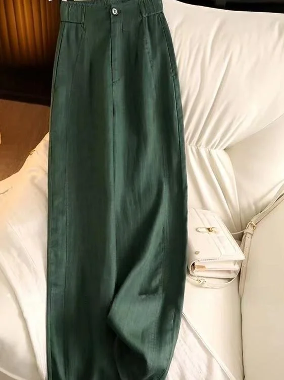 Женские повседневные брюки с высокой талией и прямыми штанинами из льняной ткани, удобные широкие брюки для офиса и повседневной носки
Женские повседневные брюки с высокой талией и прямыми штанинами из льняной ткани, удобные широкие брюки для офиса и повседневной носки