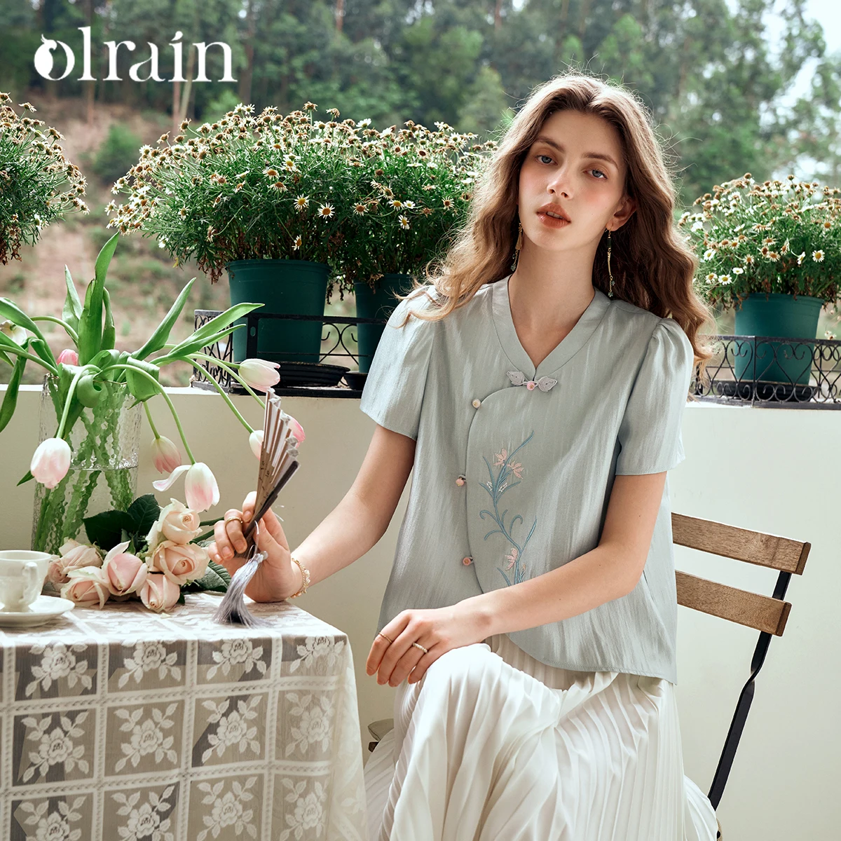 OLrain Women Blouse 2025 Summer New Chinese Chiffon Shirts Ashion Commute Mint Mambo National Style Embroidered Shirt O24XX91906
OLrain Women Blouse 2025 Summer New Chinese Chiffon Shirts Ashion Commute Mint Mambo National Style Embroidered Shirt O24XX91906