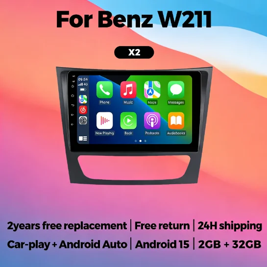 For Mercedes Benz E-class W211 2002-2008 Android 15 carplay Head Unit 2 Din Car Radio Stereo multimedia Player Car navigation BT
For Mercedes Benz E-class W211 2002-2008 Android 15 carplay Head Unit 2 Din Car Radio Stereo multimedia Player Car navigation BT