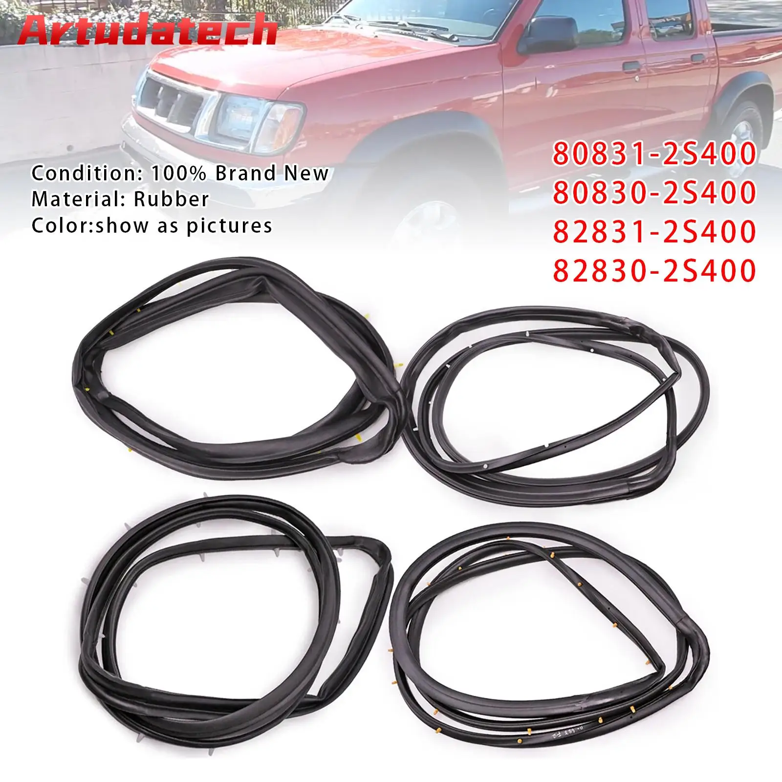 Artudatech 4PCS Front Rear Door Rubber Seal Weatherstrip For Nissan D22 Frontier 1998 1999 2000 2001 2002 2003 2004 2005
Artudatech 4PCS Front Rear Door Rubber Seal Weatherstrip For Nissan D22 Frontier 1998 1999 2000 2001 2002 2003 2004 2005