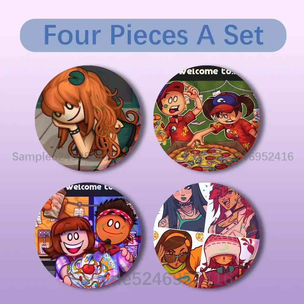 P-Papa Louie Game Pals 4 Pieces Badge Set Icons Badges Creative Meme Figure Round Tinplate Brooch Bag Clothes Accessories
P-Papa Louie Game Pals 4 Pieces Badge Set Icons Badges Creative Meme Figure Round Tinplate Brooch Bag Clothes Accessories