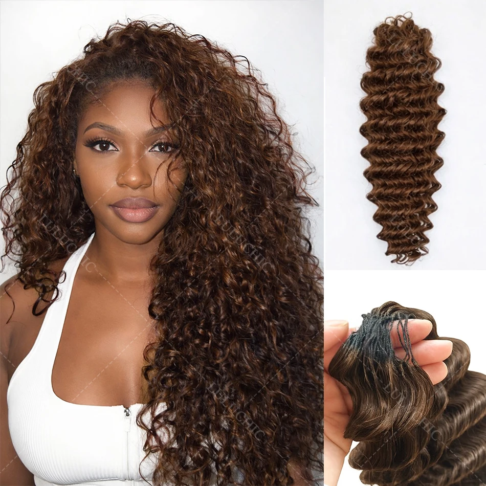 12A Deep Wave Knotless PreSeparated Crochet Hair Extensions Brown Colored Pre Looped Braids Bundles With Curly Virgin Human Hair
12A Deep Wave Knotless PreSeparated Crochet Hair Extensions Brown Colored Pre Looped Braids Bundles With Curly Virgin Human Hair