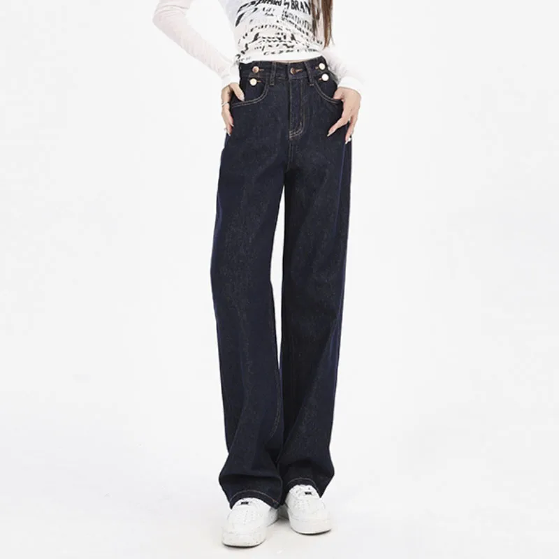 Blue Vintage Straight Leg Women's Jeans High-waisted Comfortable Loose Women's Aesthetic Denim Pants High Quality Mom Trousers
Blue Vintage Straight Leg Women's Jeans High-waisted Comfortable Loose Women's Aesthetic Denim Pants High Quality Mom Trousers